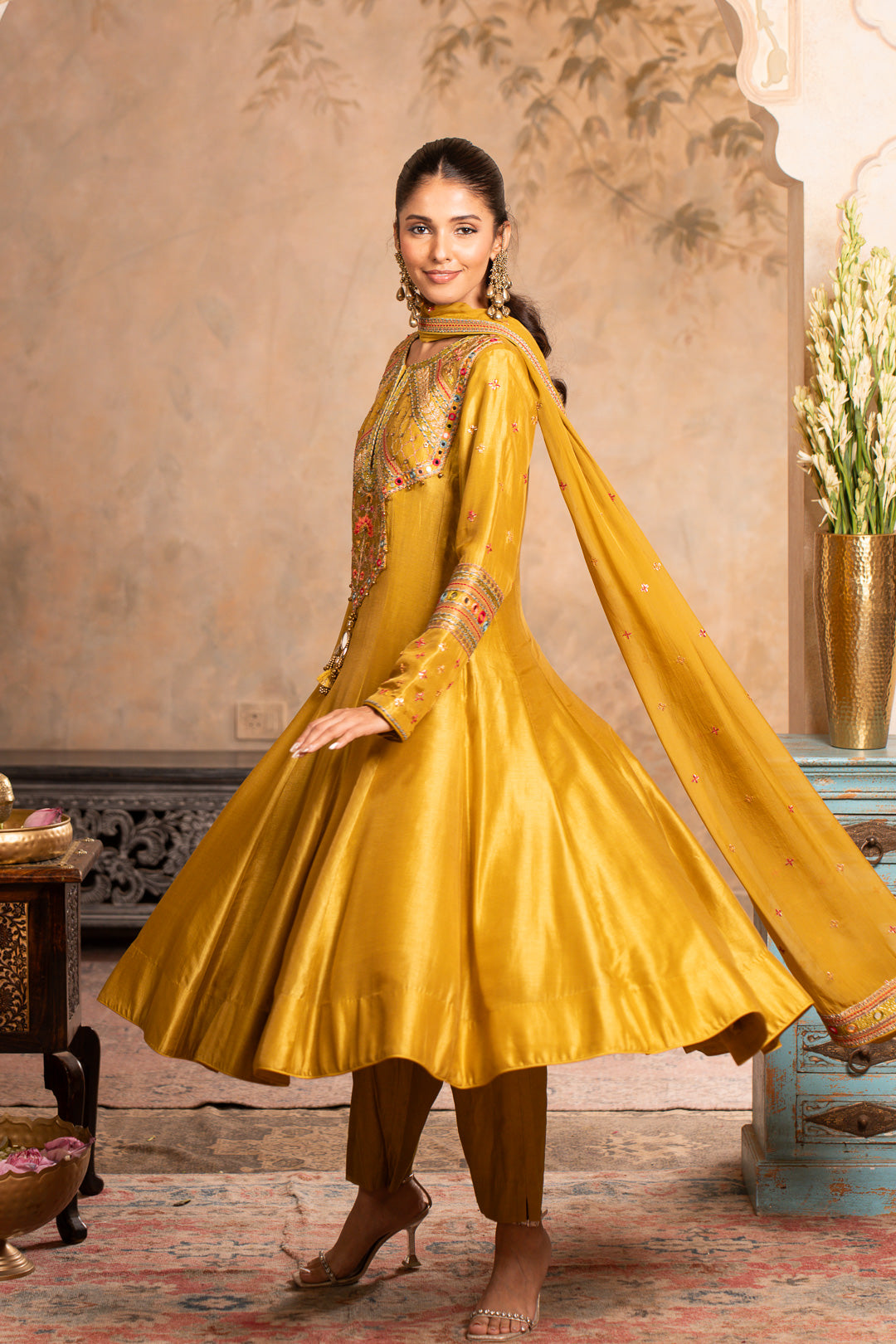 SITARA GREENISH YELLOW ANARKALI SET