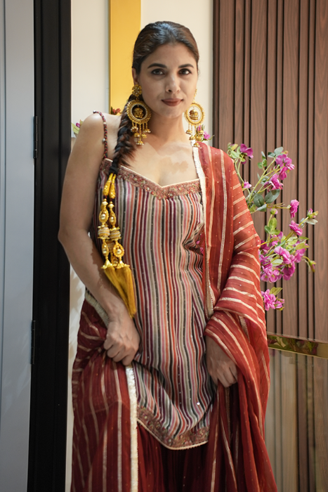 Shweta Sharma Jain In Reema Mahroon Sharara Set