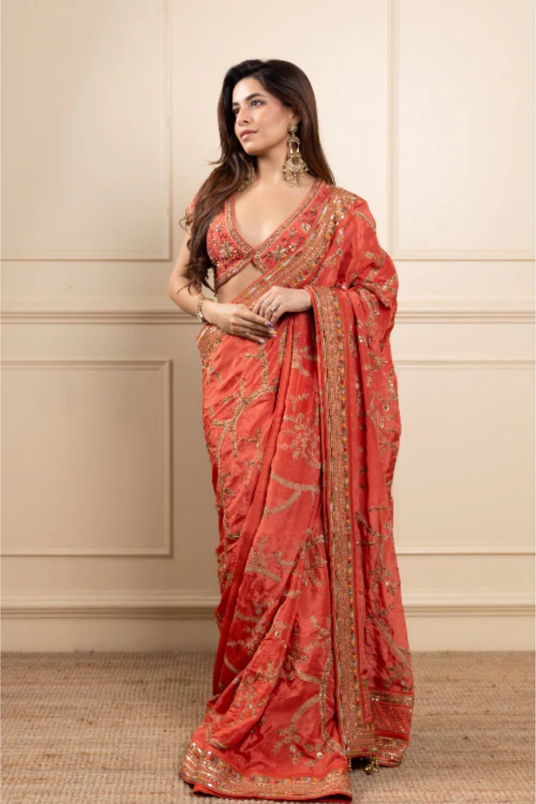 Prerna Mehra in Khwab Tangerine Saree