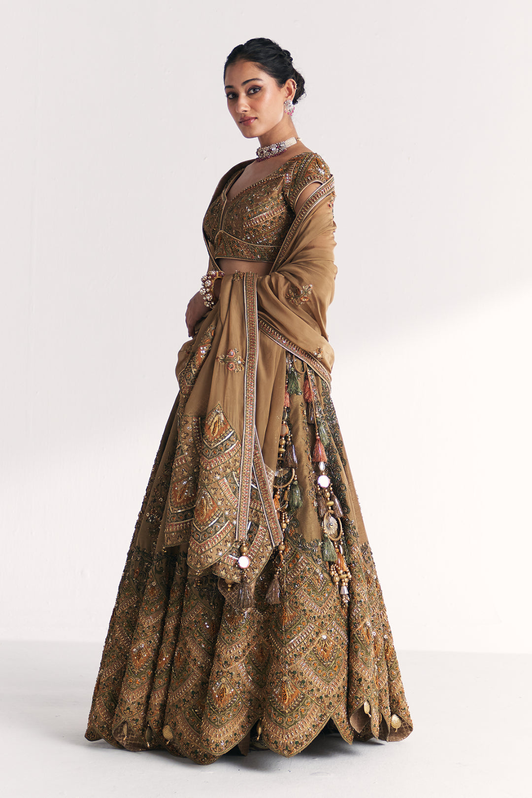 Kasturi Gold Lehenga Set