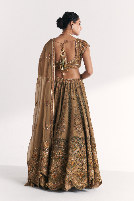 Kasturi Gold Lehenga Set