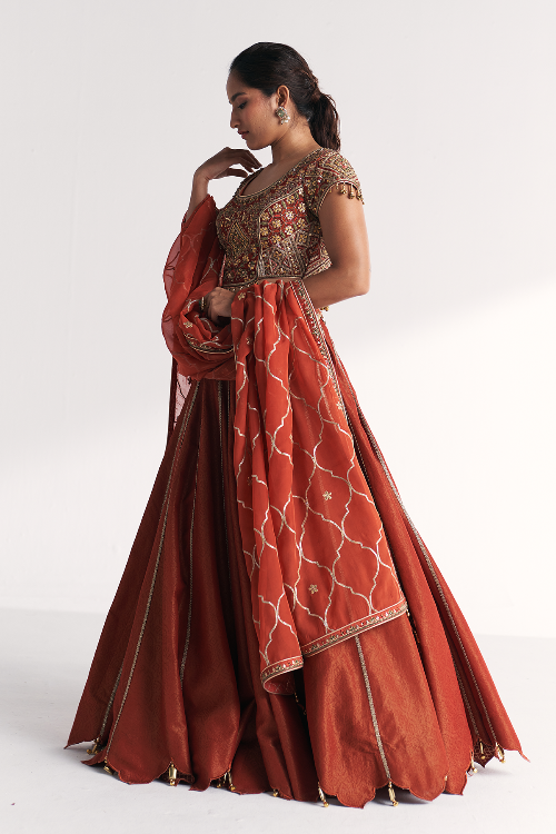 Padma Rust Lehenga Set