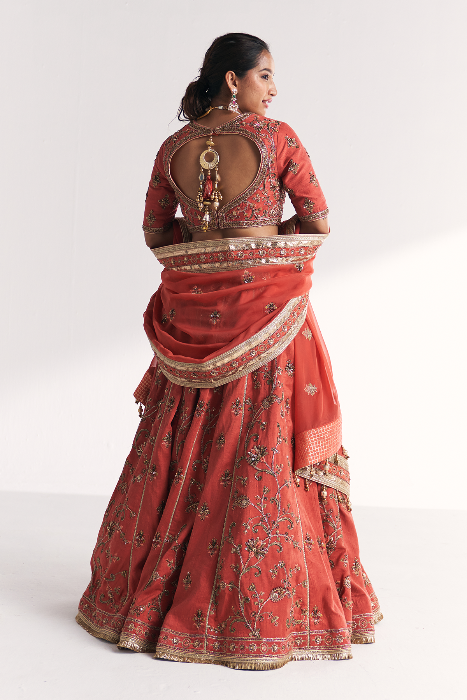 Kesar Tangerine Lehenga Set
