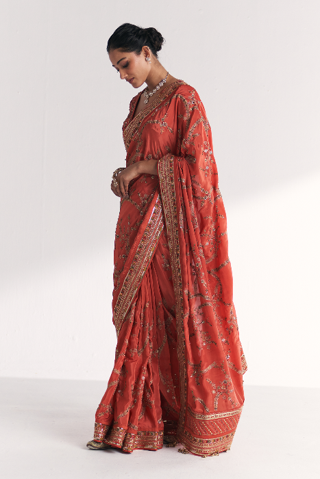 Khwab Tangerine Saree