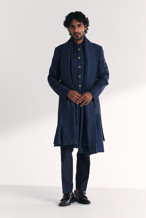 Jauhar Blue Achkan Set