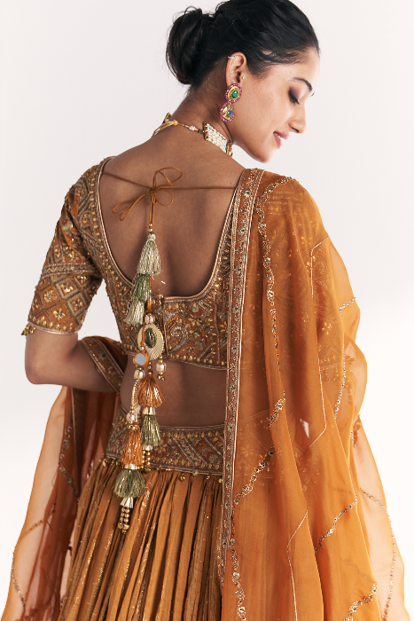 Sunheri Mustard Lehenga