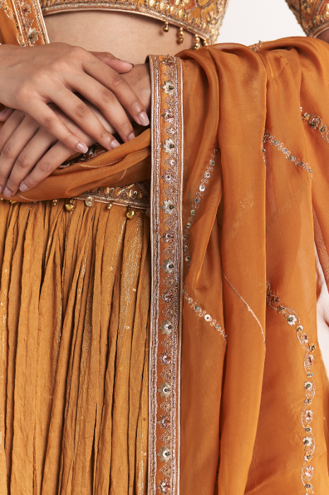 Sunheri Mustard Lehenga