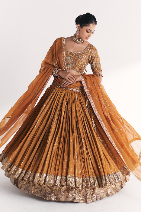 Sunheri Mustard Lehenga