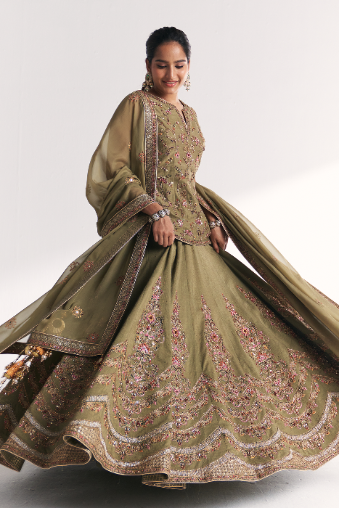 Chandni Green Lehenga Set