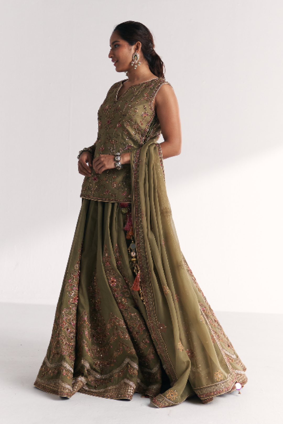 Chandni Green Lehenga Set