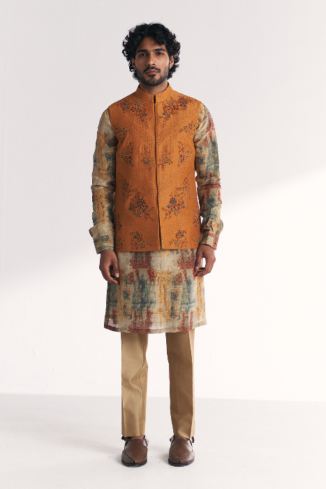 Janak Mustard Nehru Jacket Set
