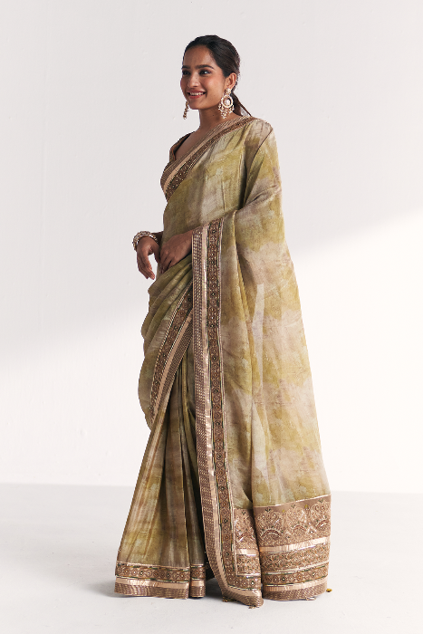 Falguni Green Saree