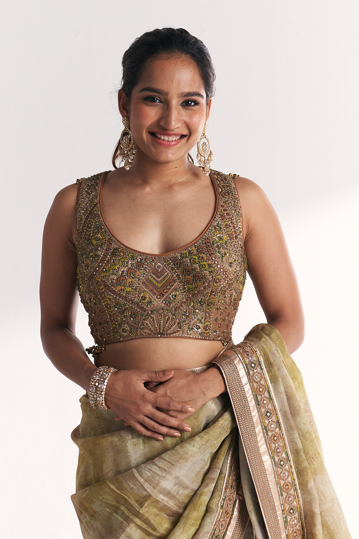 Falguni Green Saree