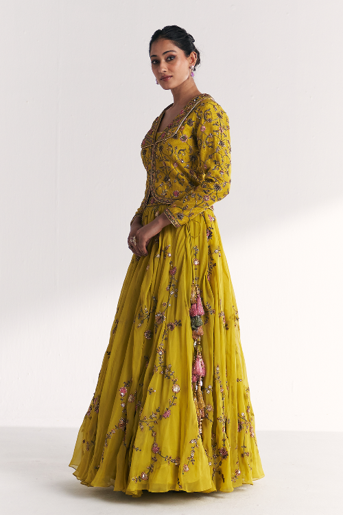 Kairi Lime Green Lehenga Set