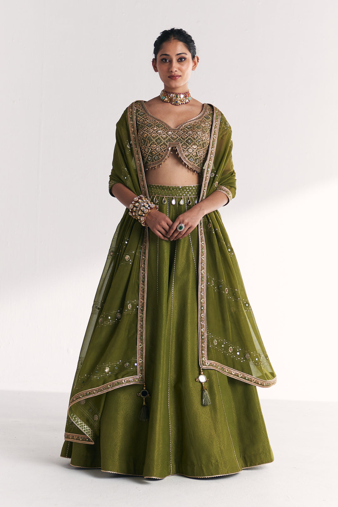 Rangooli Green Lehenga Set