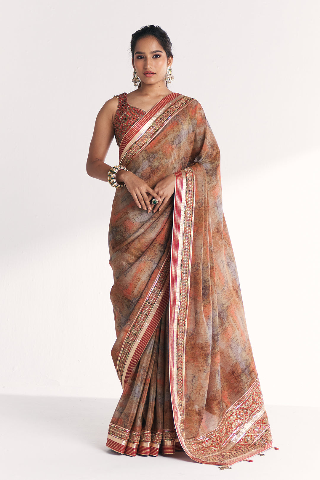 Phulwari Orange Saree