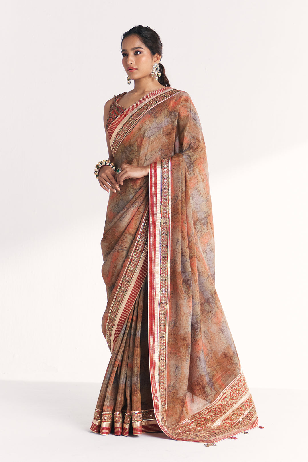 Phulwari Orange Saree