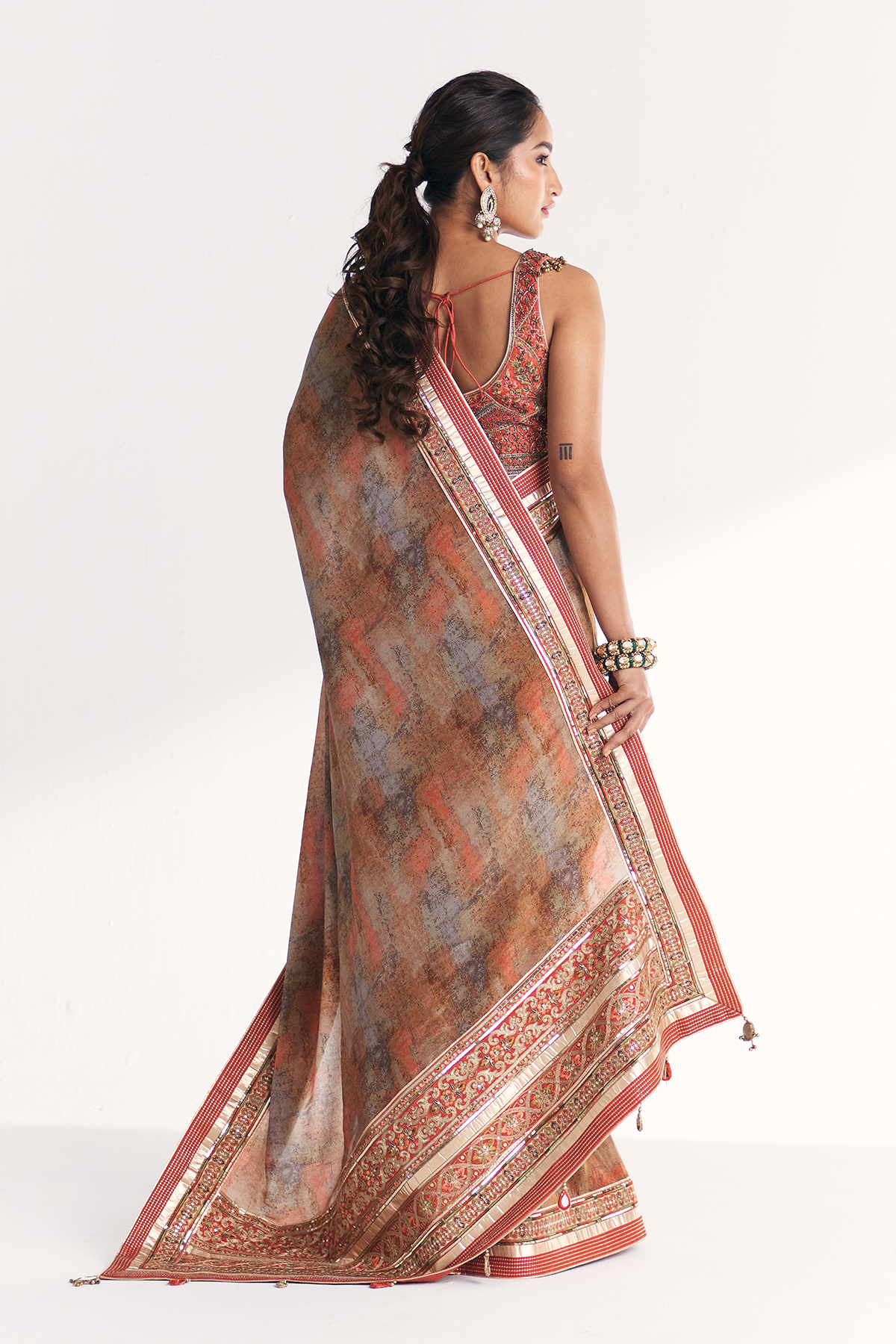 Phulwari Orange Saree