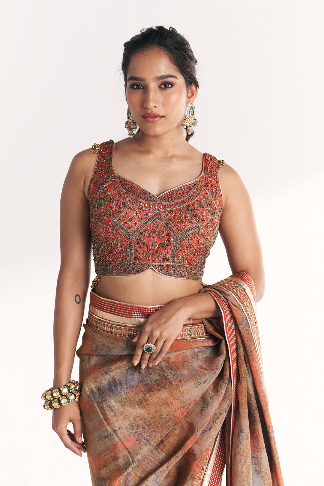 Phulwari Orange Saree