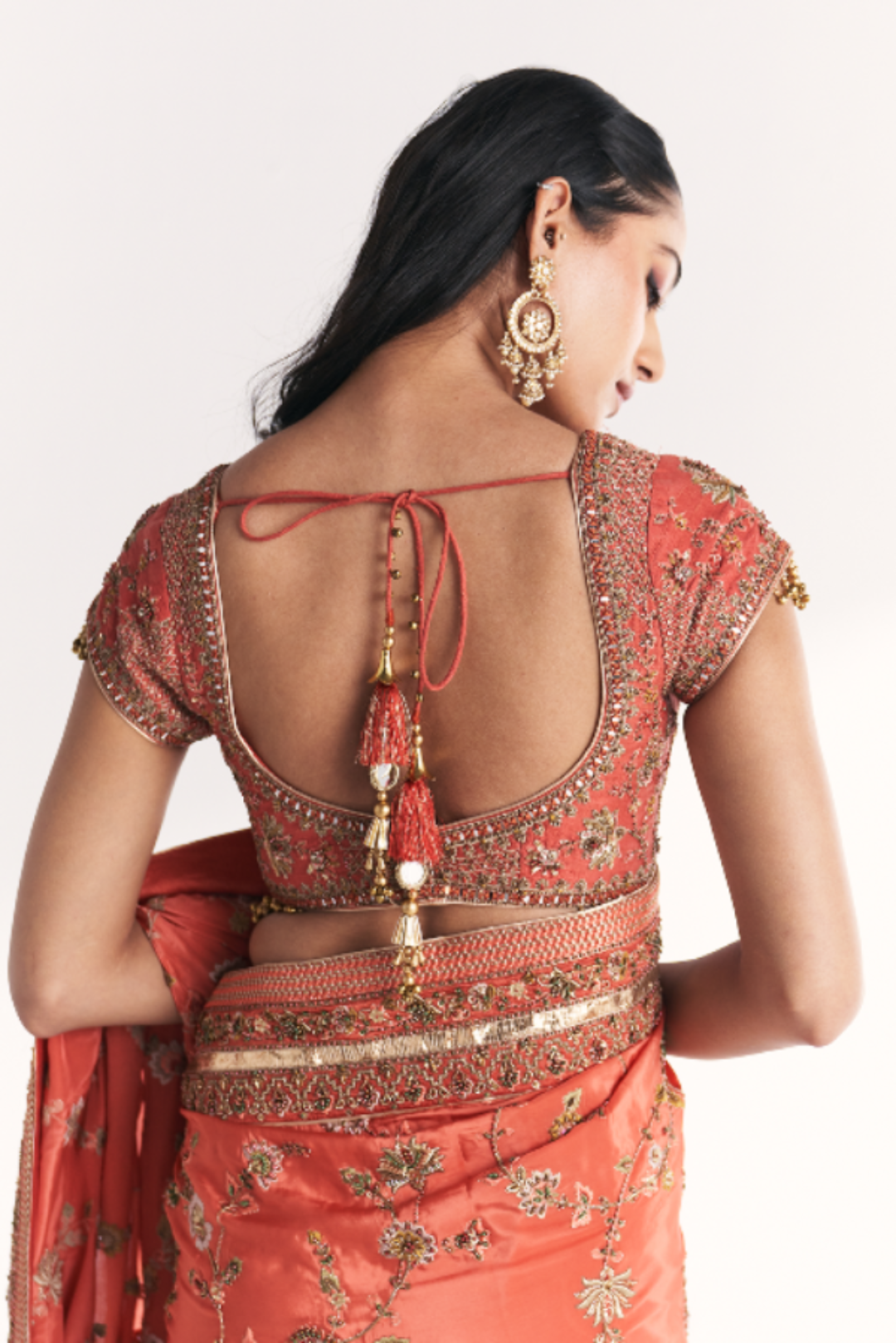 Jannat Tangerine Saree