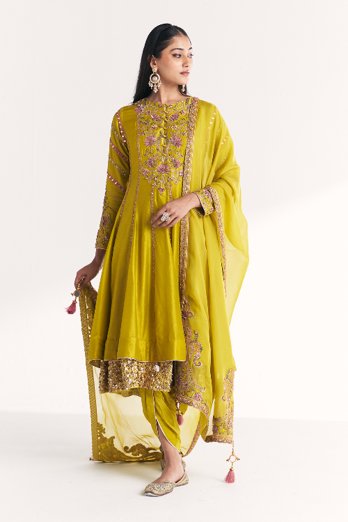 Chitra Lime Green Anarkali