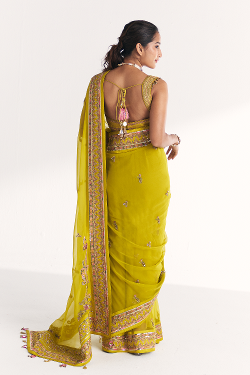 Rangeela Lime Green Saree