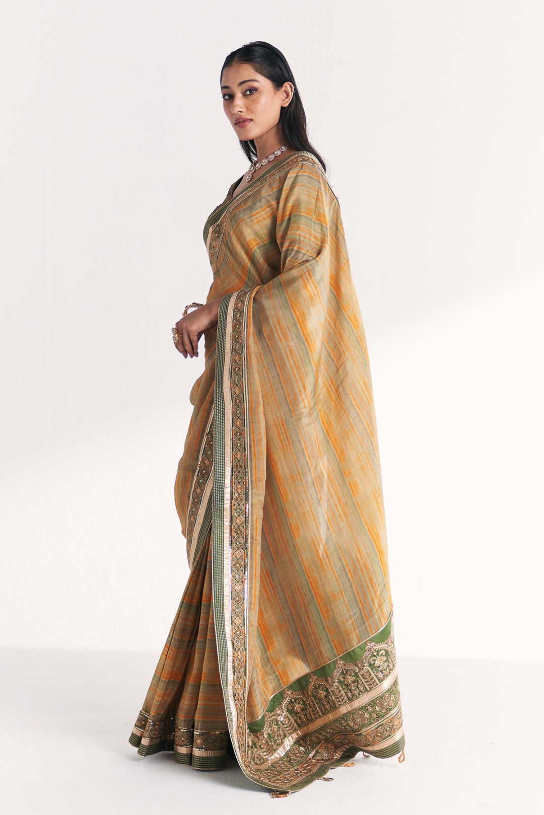 Morni Green Saree
