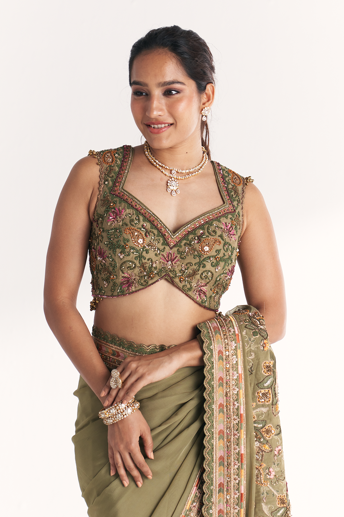 Palak Green Saree
