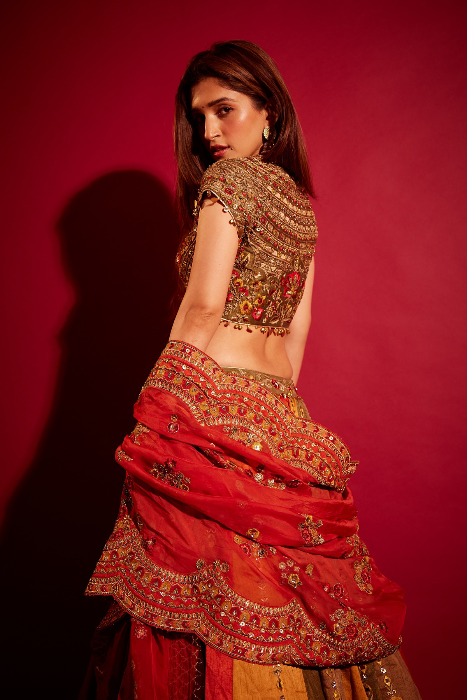 Nidhi Shah In Arohi Multi Color Lehenga Set
