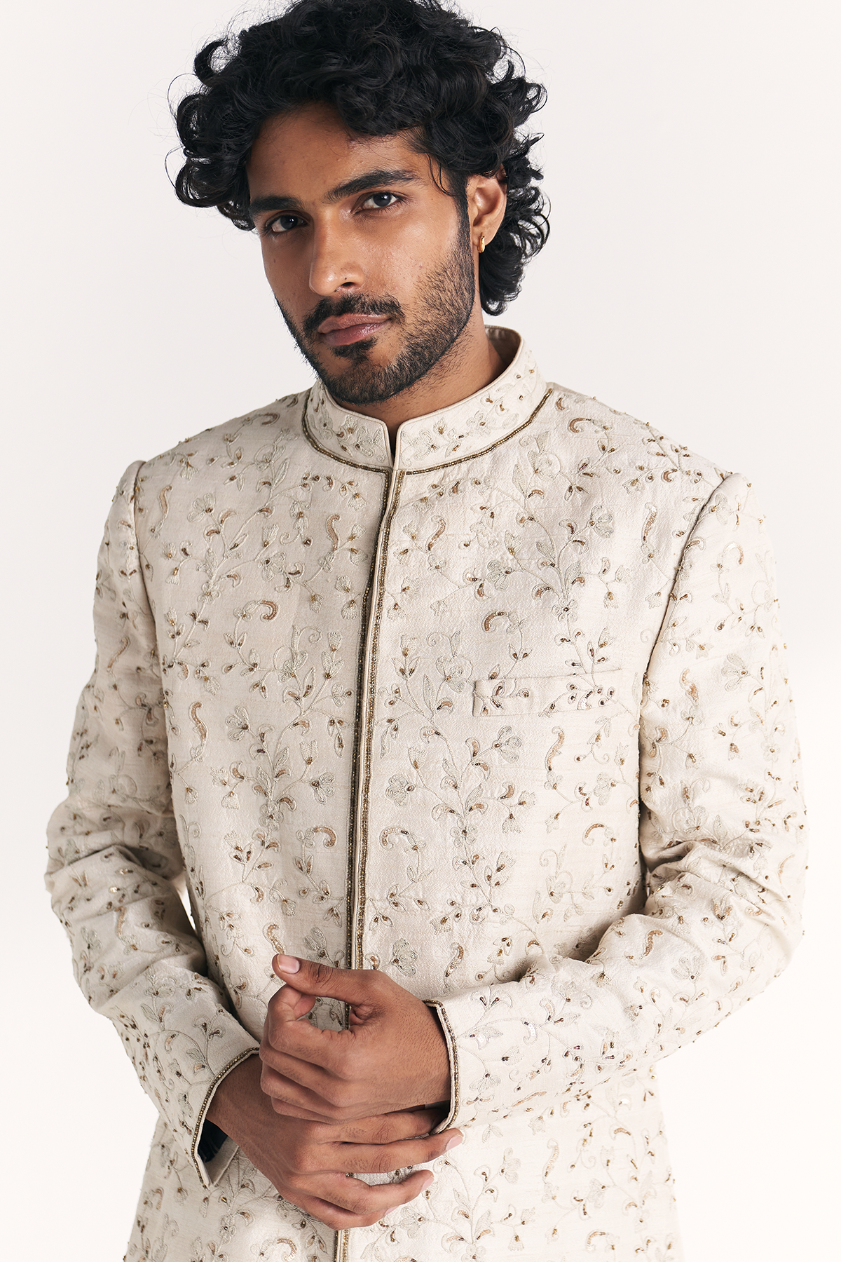 Vyom Ivory Achkan Set