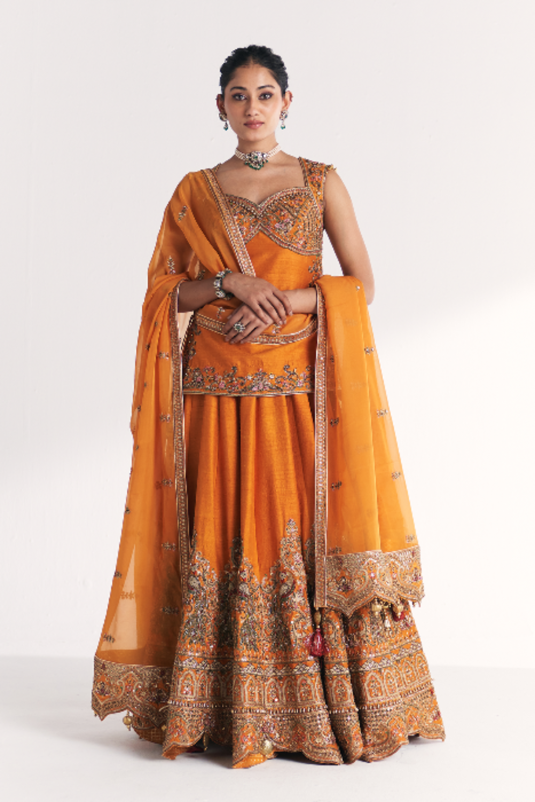Mor Mustard Lehenga Set