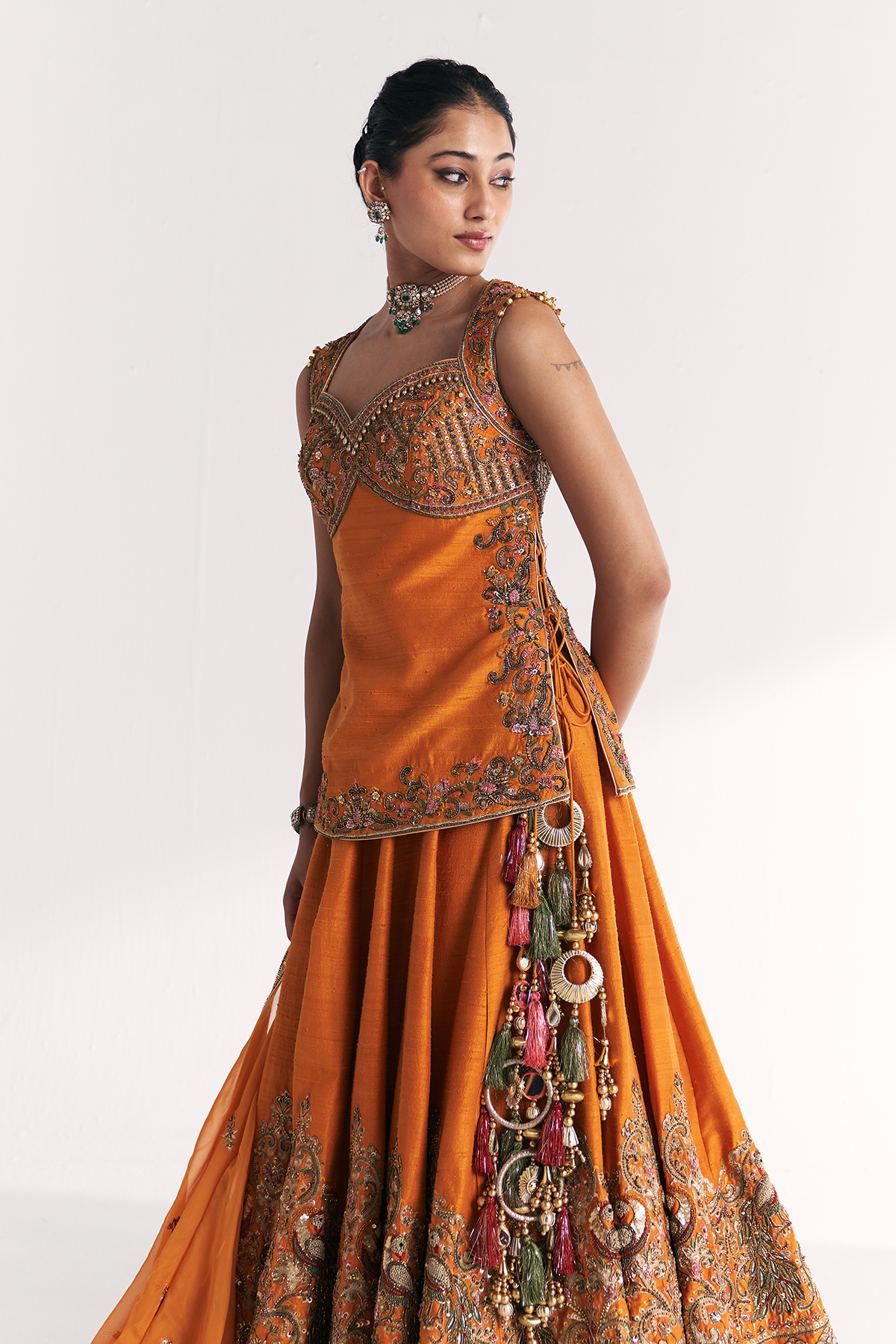 Mor Mustard Lehenga Set