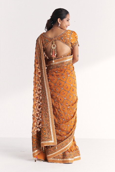 Kaira Mustard Saree