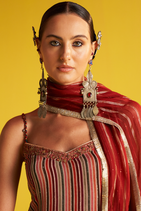 REEMA MAHROON SHARARA SET