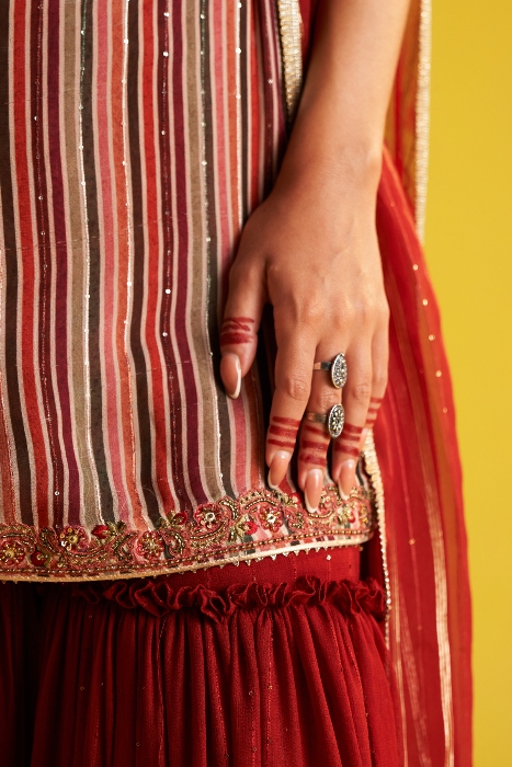 REEMA MAHROON SHARARA SET