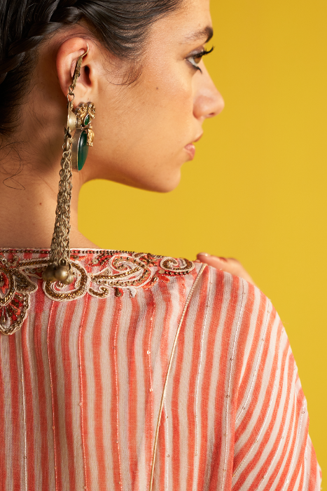 PREETI PEACH KAFTAN SET