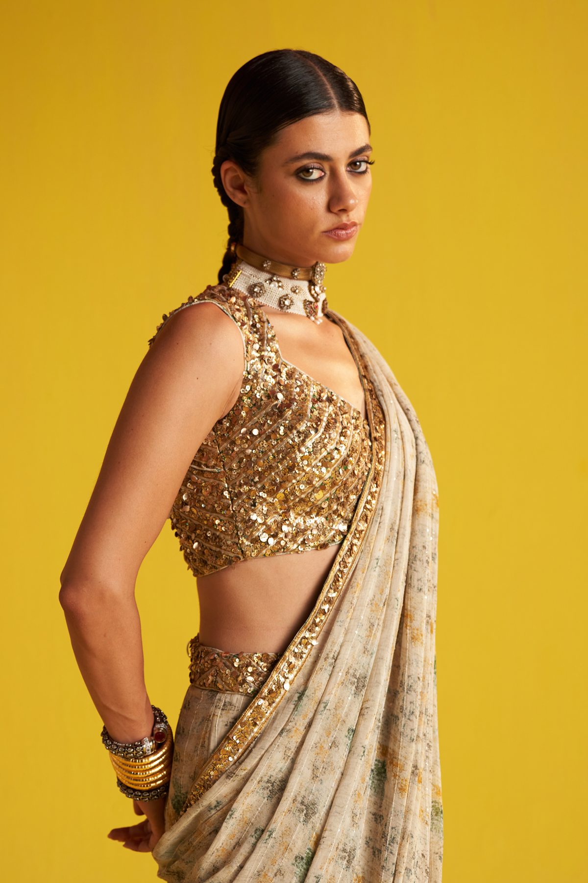 SARINA GREEN SAREE SET