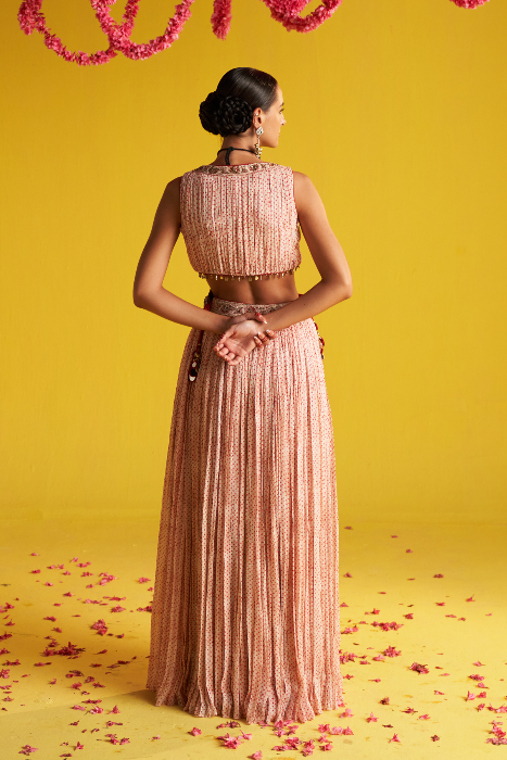 PIA ORANGE ANARKALI SET