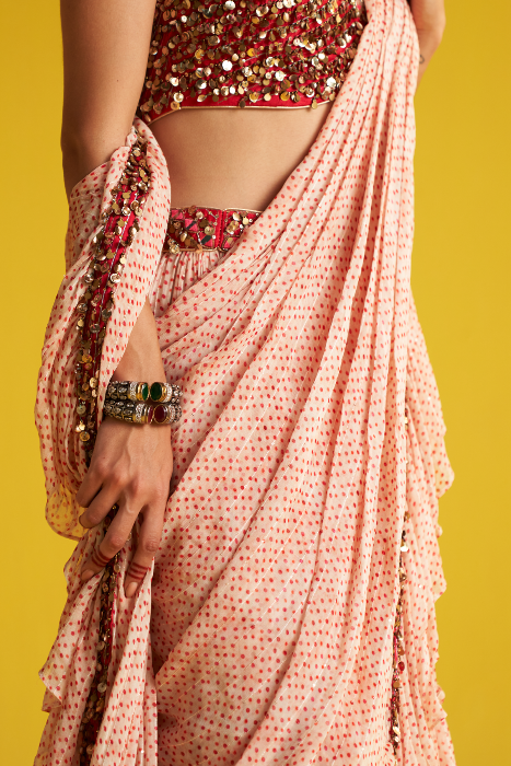 KIRTI ORANGE SAREE SET