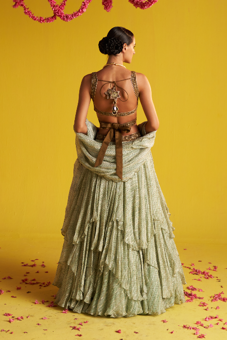 SANA GREEN LEHENGA SET