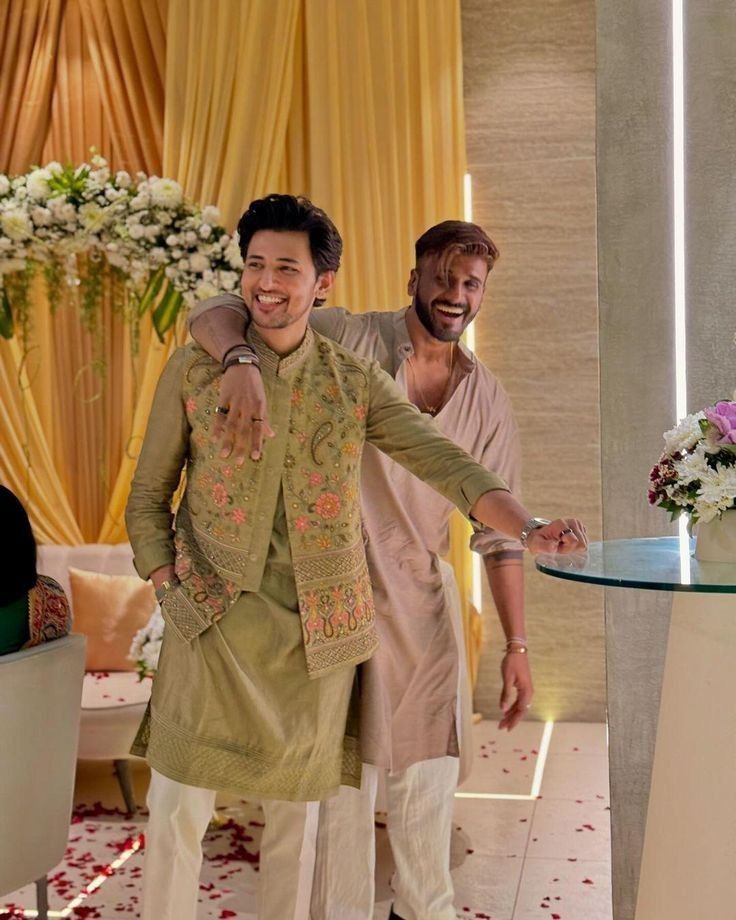 DARSHAN RAVAL IN REYANSH SAGE GREEN BUNDI SET