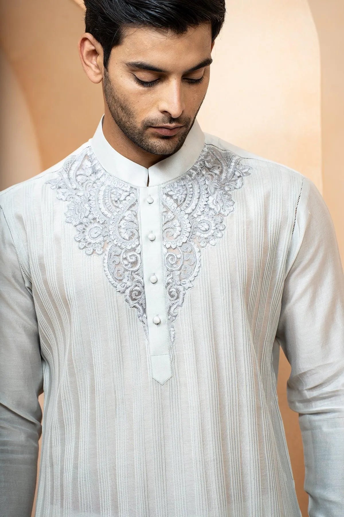 aman-chanderi-kurta-pajama-set-with-backstitch-armhole-studio-bagechaa-2 - Studio Bagechaa