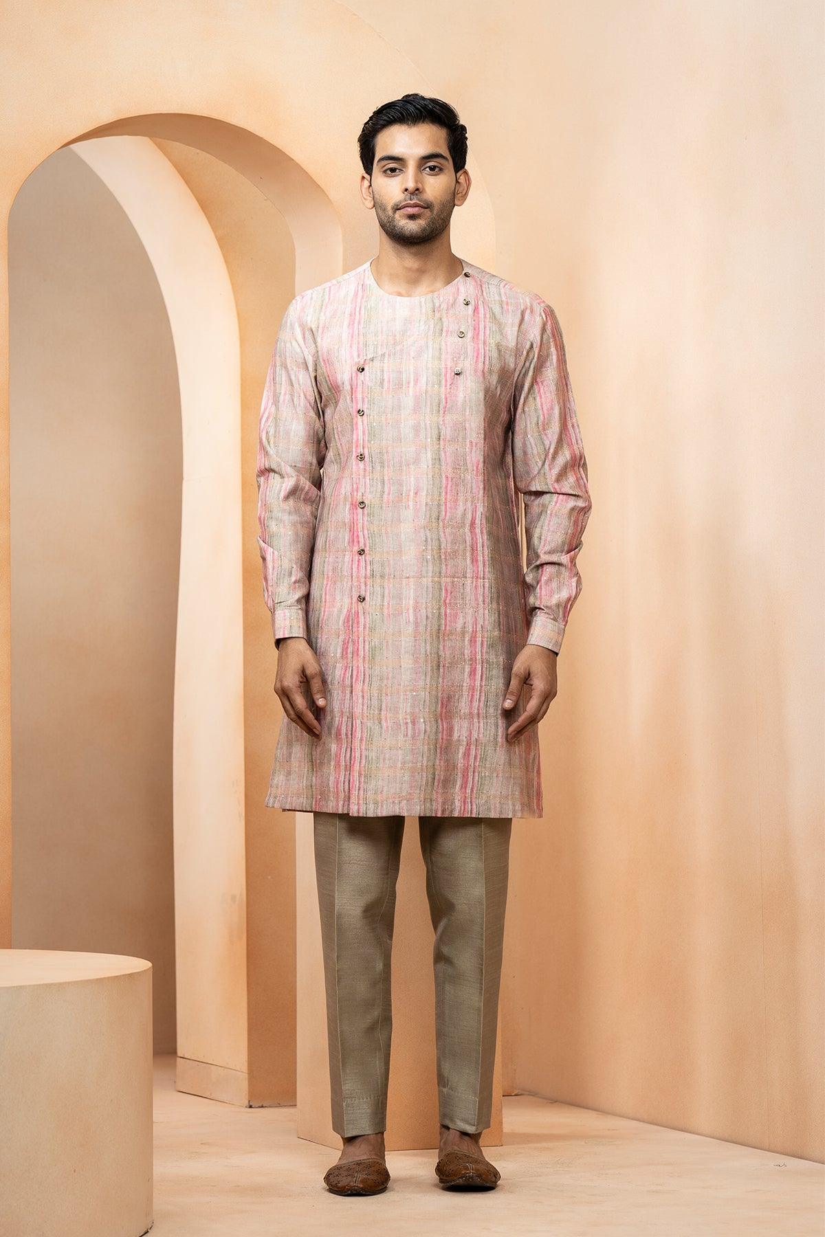 Azhar Chanderi Nehru Jacket set - Studio Bagechaa