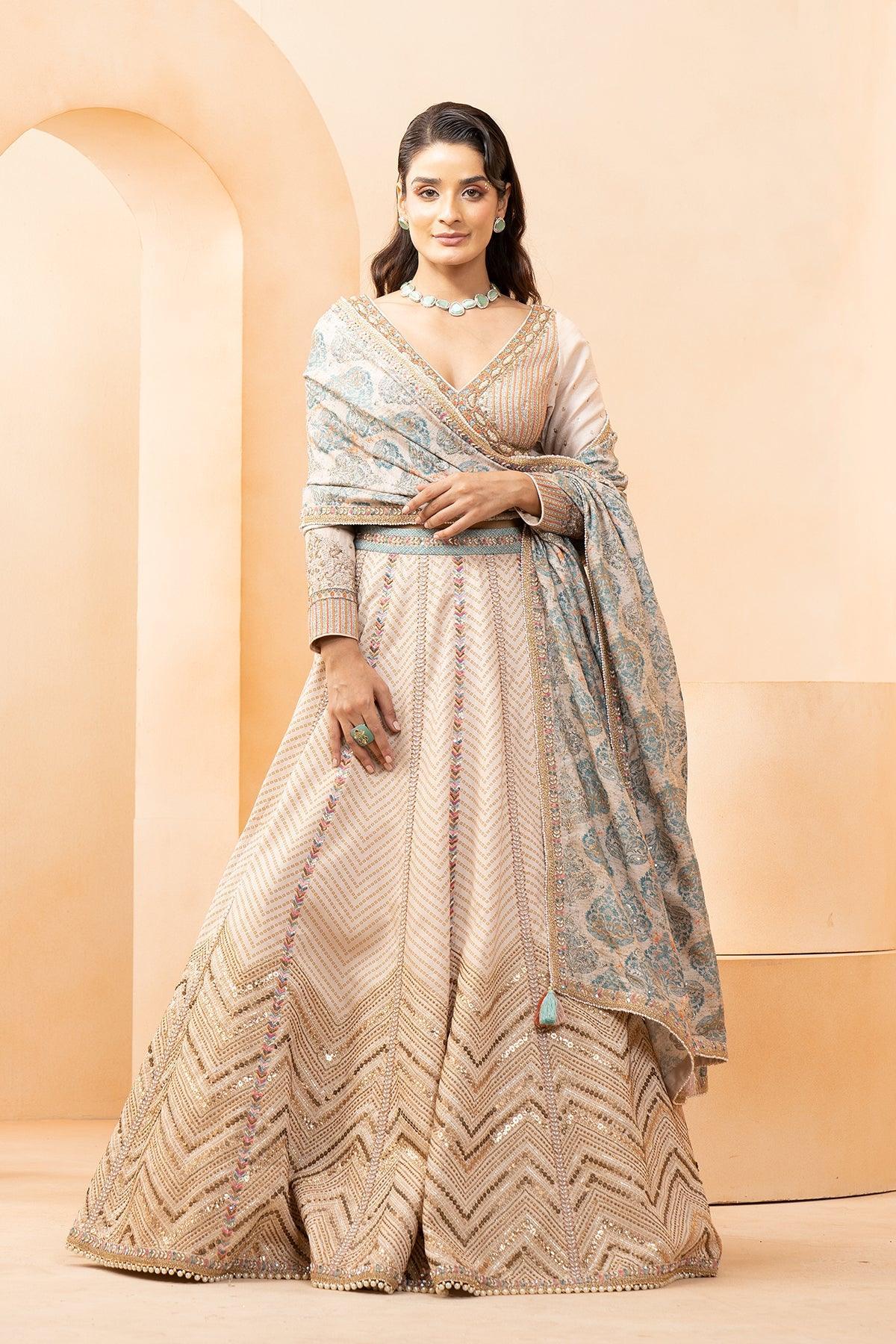 Cherry Jain in Zahra Chanderi Printed Lehenga With Zari Work - Studio Bagechaa