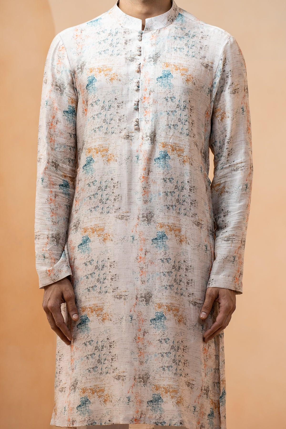 Ehsaas Chanderi Nehru Jacket set - Studio Bagechaa