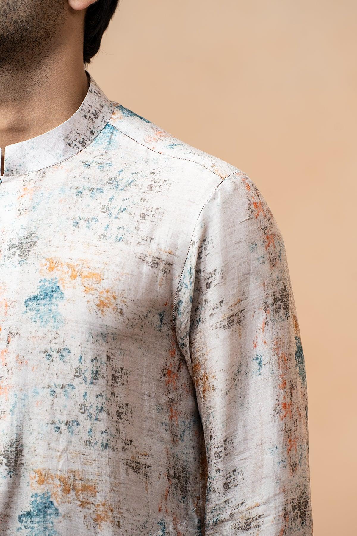 Ehsaas Chanderi Nehru Jacket set - Studio Bagechaa