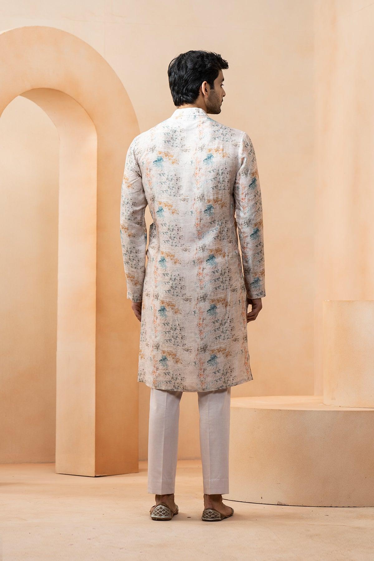 Ehsaas Chanderi Nehru Jacket set - Studio Bagechaa