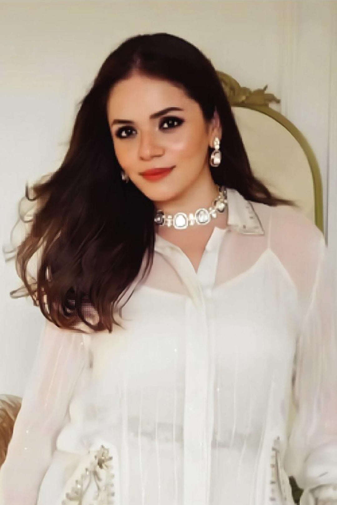 Heena Somani In Vani Ivory Shirt Pant Set - Studio Bagechaa