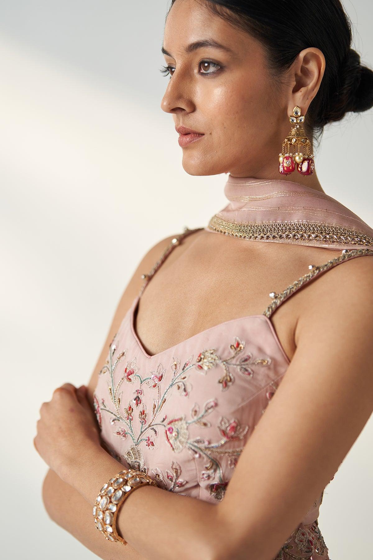 OSHA BLUSH PINK SHARARA SET - Studio Bagechaa