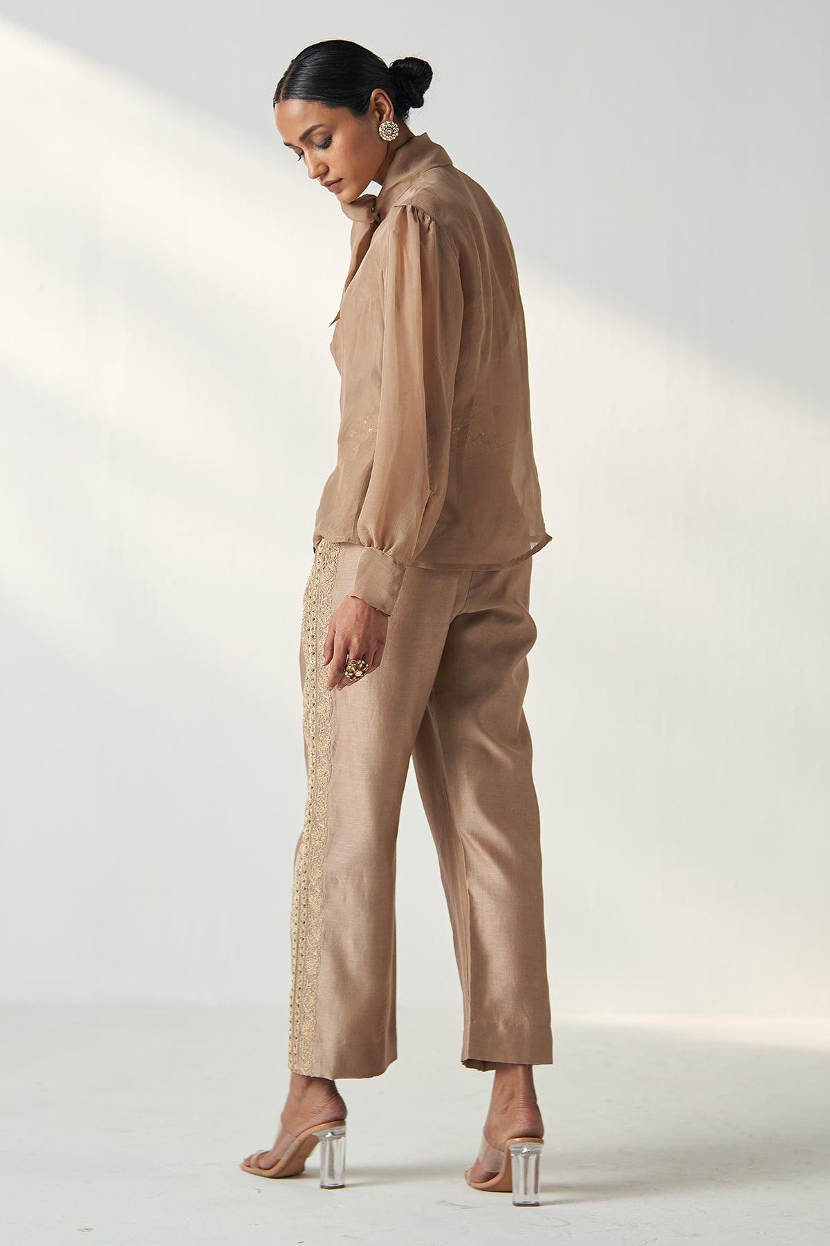 PADMA FAWN SHIRT PANT SET - Studio Bagechaa